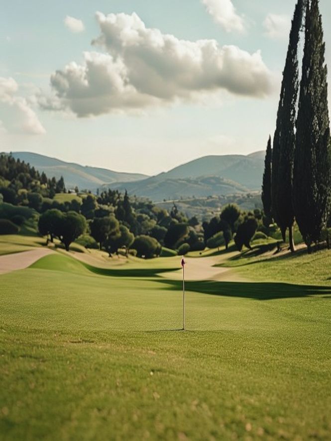 Parcours de golf du Domaine de Pont Royal à l'aube
